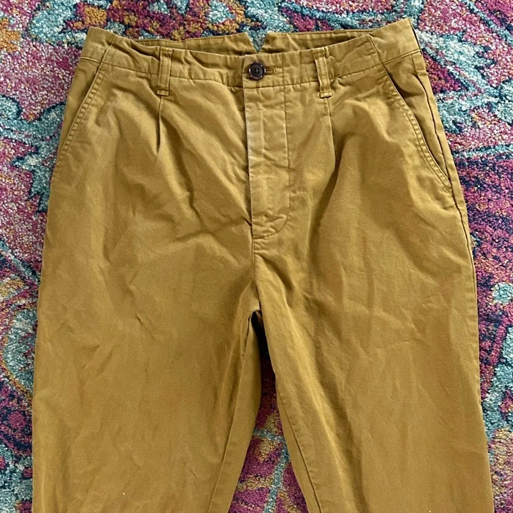 Alex Mill | Women’s Cognac Brown Pleat Front The Boy Pant Ankle Chino Pants Sz 4 - Picture 7 of 16